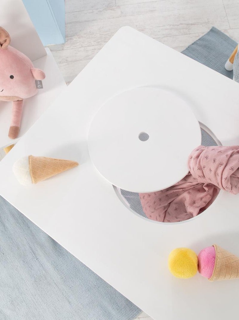 Set 2 sedie e tavolo per bambini con rete portaoggetti in legno – design scandinavo "Roba" Bianco Beige Bianco - Kiabi