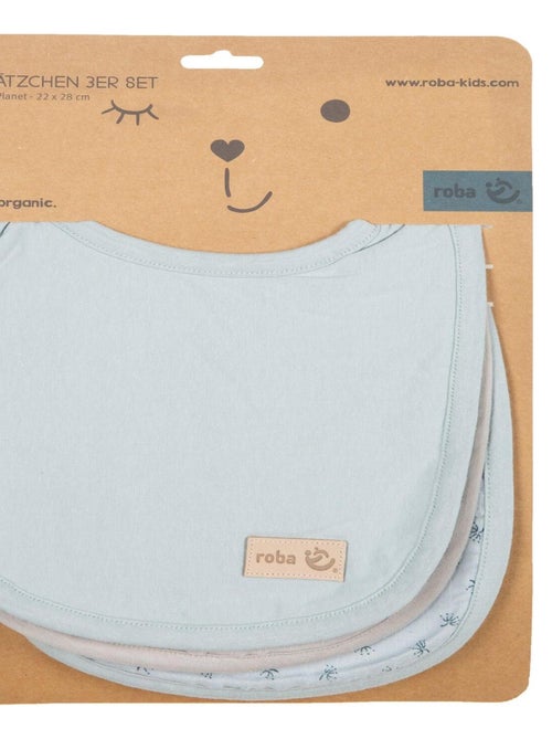 Set 3 bavaglini regolabili in cotone bio - ROBA 'Lil Planet' - Kiabi