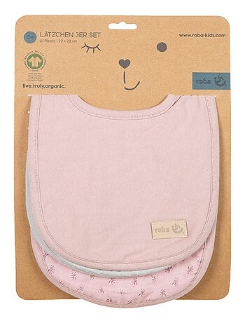 Set 3 bavaglini regolabili in cotone bio - ROBA 'Lil Planet'