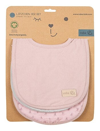 Set 3 bavaglini regolabili in cotone bio - ROBA 'Lil Planet'