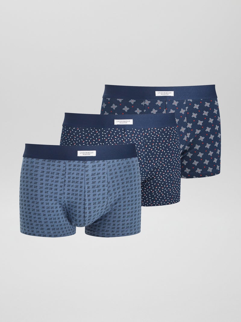 Set 3 boxer stretch BLU - Kiabi