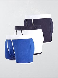 Set 3 boxer tinta unita stretch - Kiabi