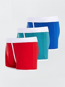 Set 3 boxer tinta unita stretch - Kiabi