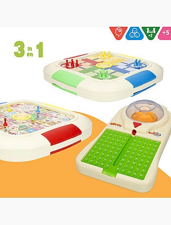 Set 3 giochi da tavolo: parcheesi, oca e bingo giochi cb