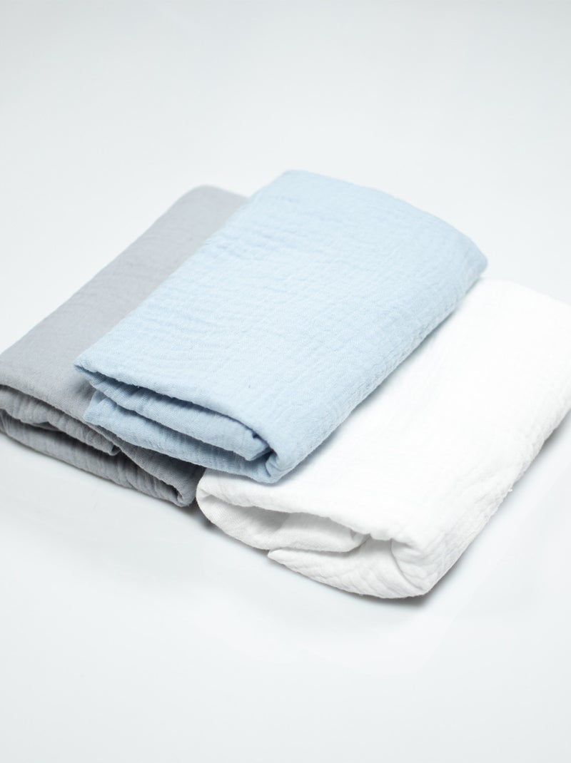 Set 3 lenzuoli culla bebè garza cotone | sevira kids | sevira kids Blu - Kiabi