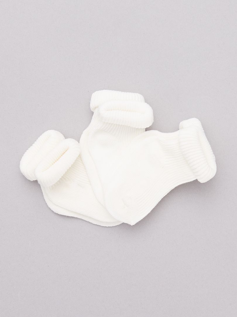 Set 3 paia calzini cotone bio BIANCO - Kiabi