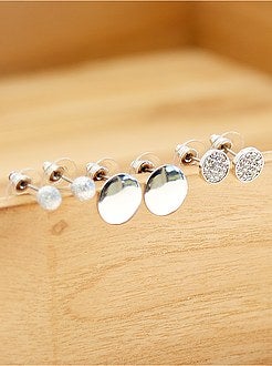 Reaky Set Di 5 Gioielli Da Sposa Con Cristalli E Strass Argentati - Collana E Orecchini Per Donna