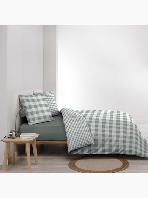 Set 3 pezzi di biancheria da letto in cotone a quadretti, copertina + federe - Kiabi