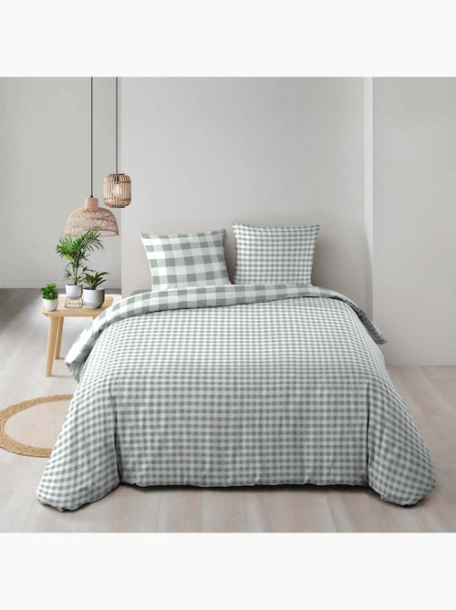 Set 3 pezzi di biancheria da letto in cotone a quadretti, copertina + federe - Kiabi