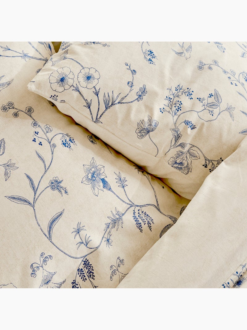 Set 3 pezzi di biancheria da letto stampata d'ispirazione giapponese: copridivano + federe Blu - Kiabi
