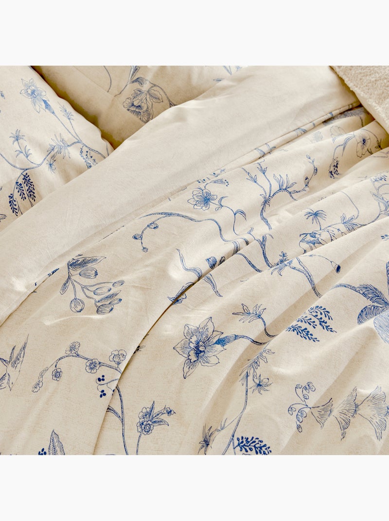 Set 3 pezzi di biancheria da letto stampata d'ispirazione giapponese: copridivano + federe Blu - Kiabi