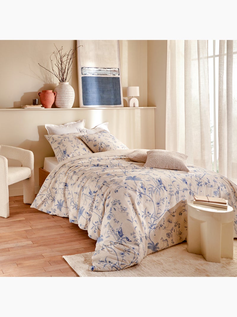 Set 3 pezzi di biancheria da letto stampata d'ispirazione giapponese: copridivano + federe Blu - Kiabi