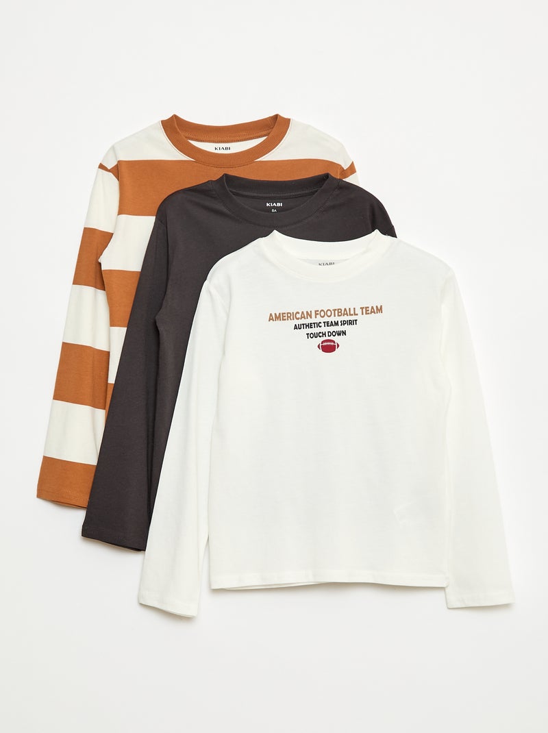 Set 3 T-shirt stampate Beige - Kiabi