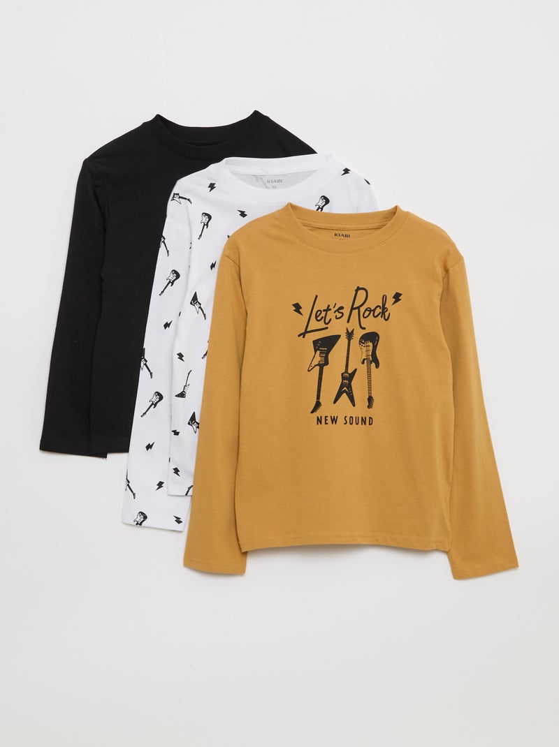 Set 3 T-shirt stampate Giallo - Kiabi