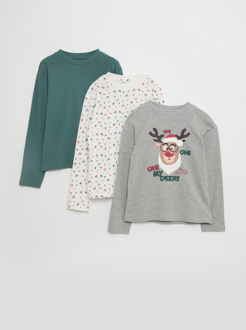 Set 3 T-shirt stampate Grigio - Kiabi