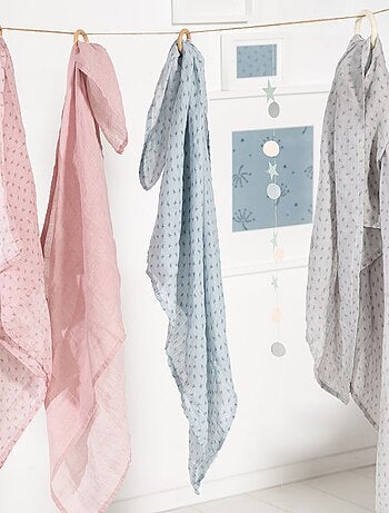 Set 3 teli muslin in cotone bio – ROBA "Lil Planet