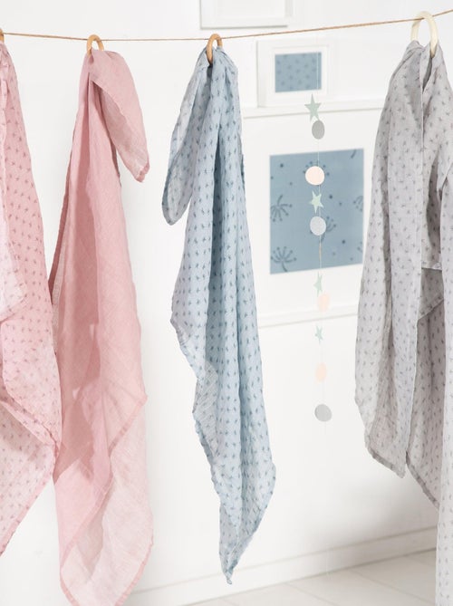 Set 3 teli muslin in cotone bio – ROBA "Lil Planet" - Kiabi