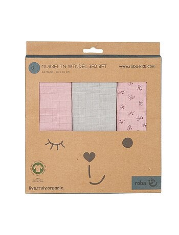Set 3 teli muslin in cotone bio – ROBA "Lil Planet