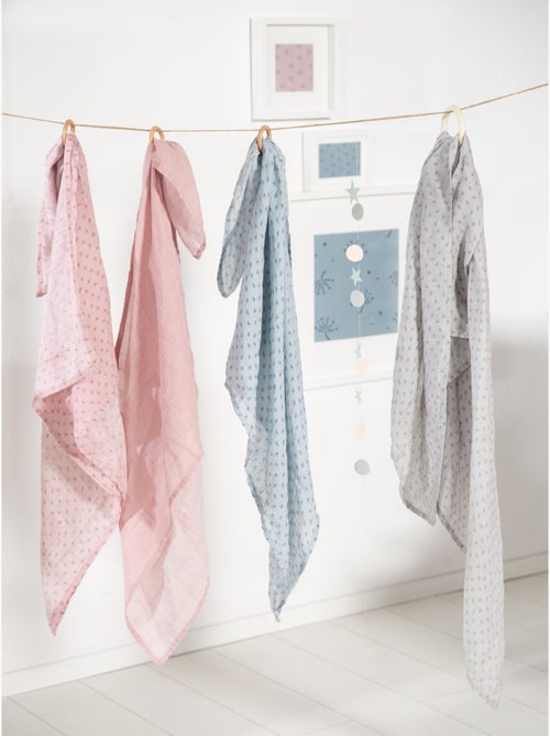 Set 3 teli muslin in cotone bio – ROBA "Lil Planet" - Kiabi