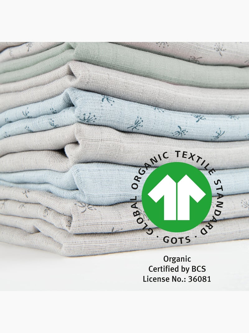 Set 3 teli muslin in cotone bio – ROBA "Lil Planet" Verde acqua - Kiabi