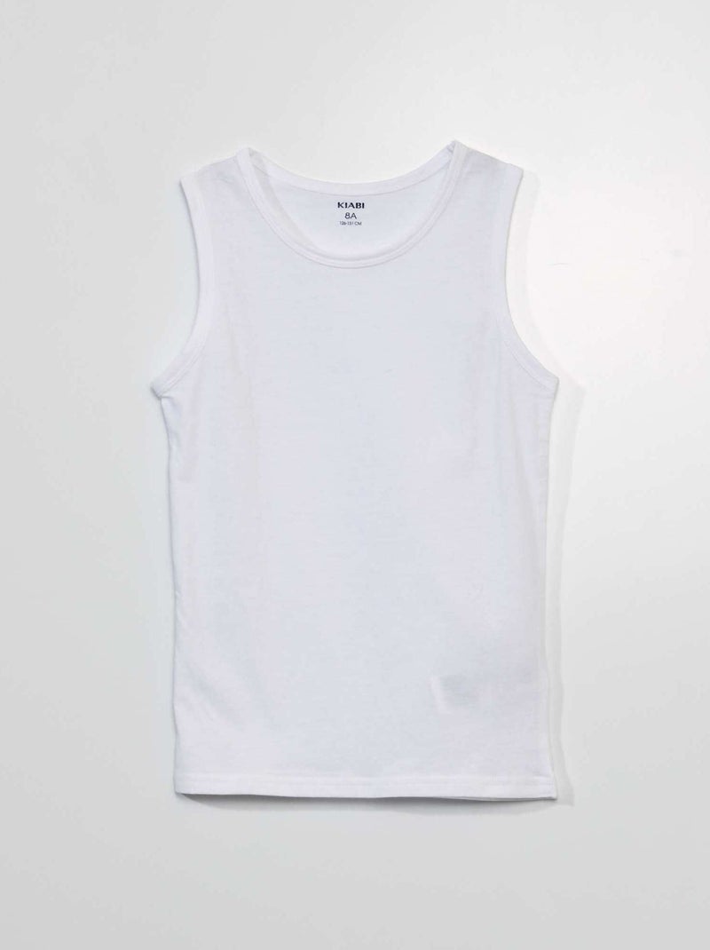 Set 3 top cotone Bianco - Kiabi