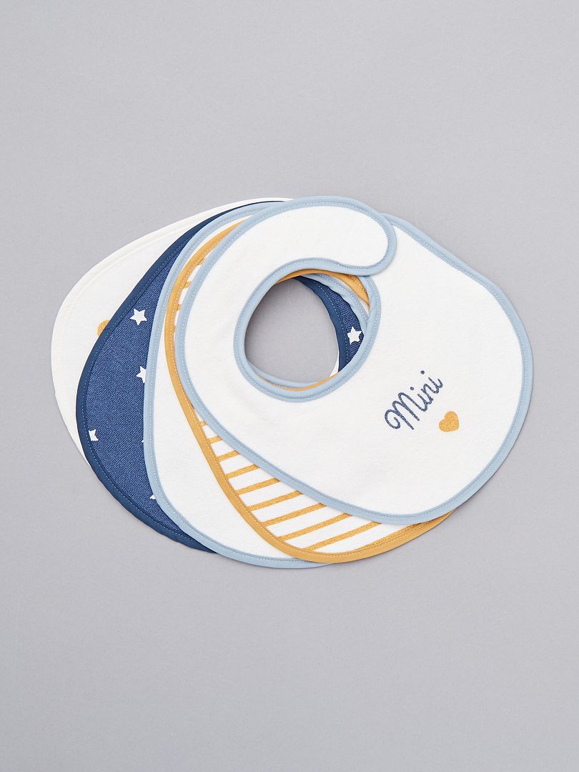 Confezione 5 Bavaglini In Spugna + Sacca + Salvietta OMAGGIO - Colori Assortiti, Cotone, Made In Italy - Foto 7