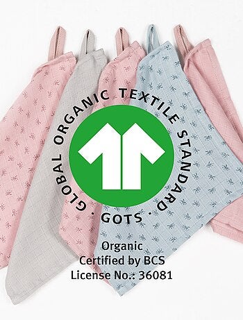 Set 5 guanti da bagno in cotone bio Oeko‑Tex – ROBA 'Lil Planet'