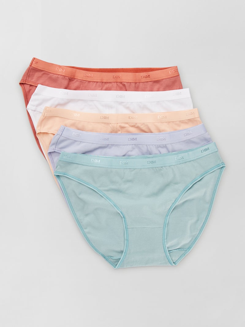 Set 5 mutandine cotone stretch Les Pockets 'DIM' BEIGE - Kiabi