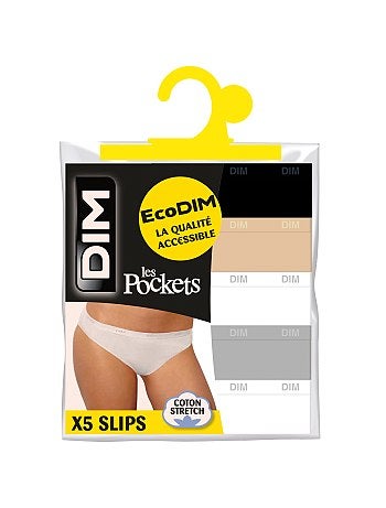 Set 5 mutandine cotone stretch Les Pockets 'DIM'