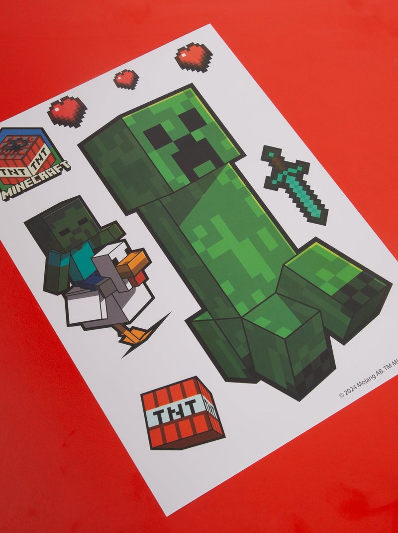 Set 6 fogli di adesivi murali removibili "Roba" – Minecraft Multicolore - Kiabi