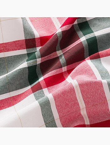 Set 6 tovaglioli natale tartan, tessuti, filo dorato, cotone - gamusi.