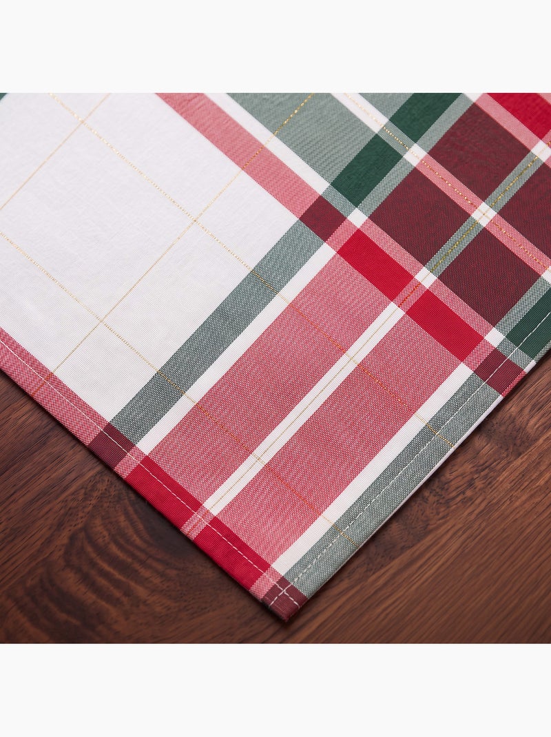 Set 6 tovaglioli natale tartan, tessuti, filo dorato, cotone - gamusi. Multicolore - Kiabi