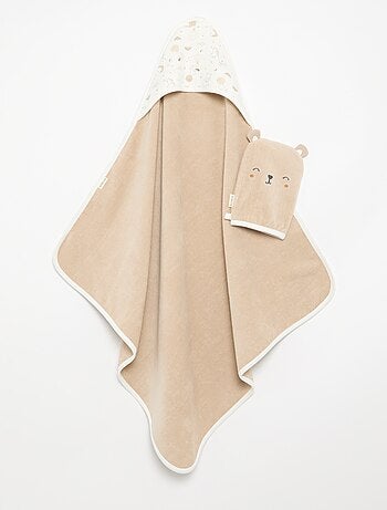 Set accappatoio a poncho + guanti - 2 pezzi