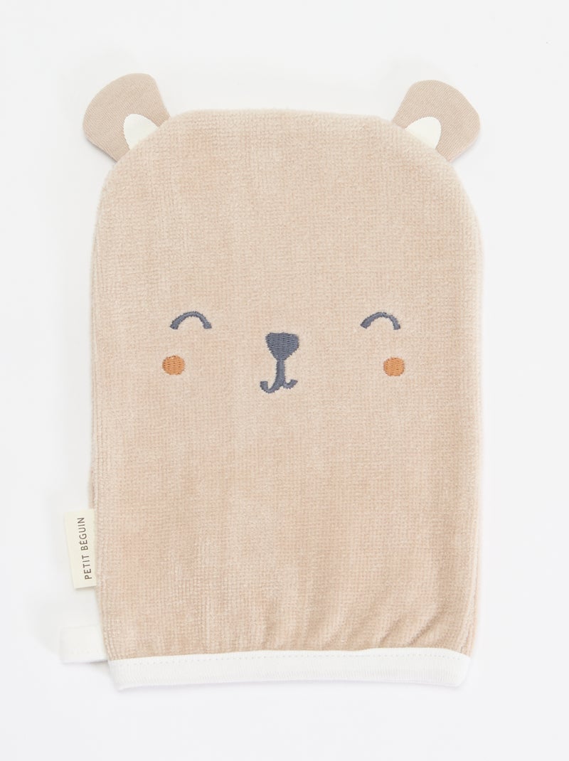 Set accappatoio a poncho + guanti - 2 pezzi Beige - Kiabi