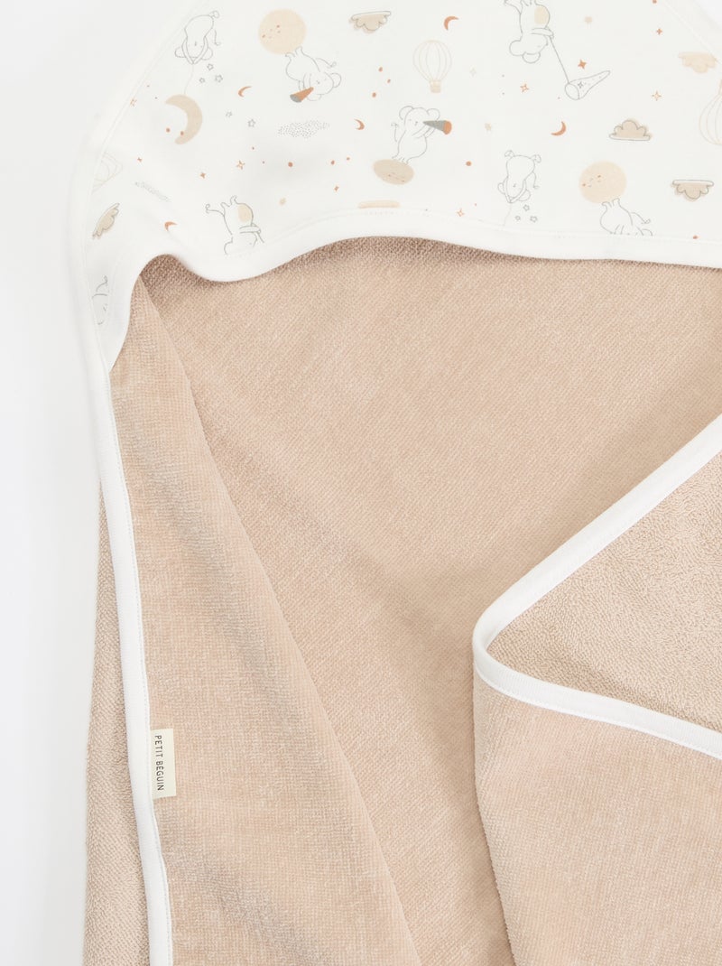 Set accappatoio a poncho + guanti - 2 pezzi Beige - Kiabi