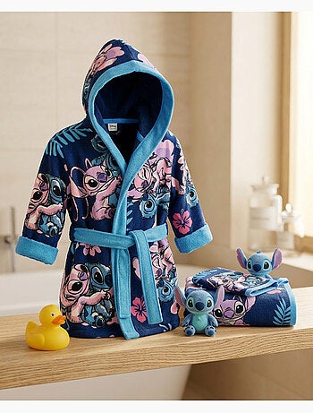 Set Accappatoio + Asciugamano + Guanto Bambino Stitch & Angel Disney