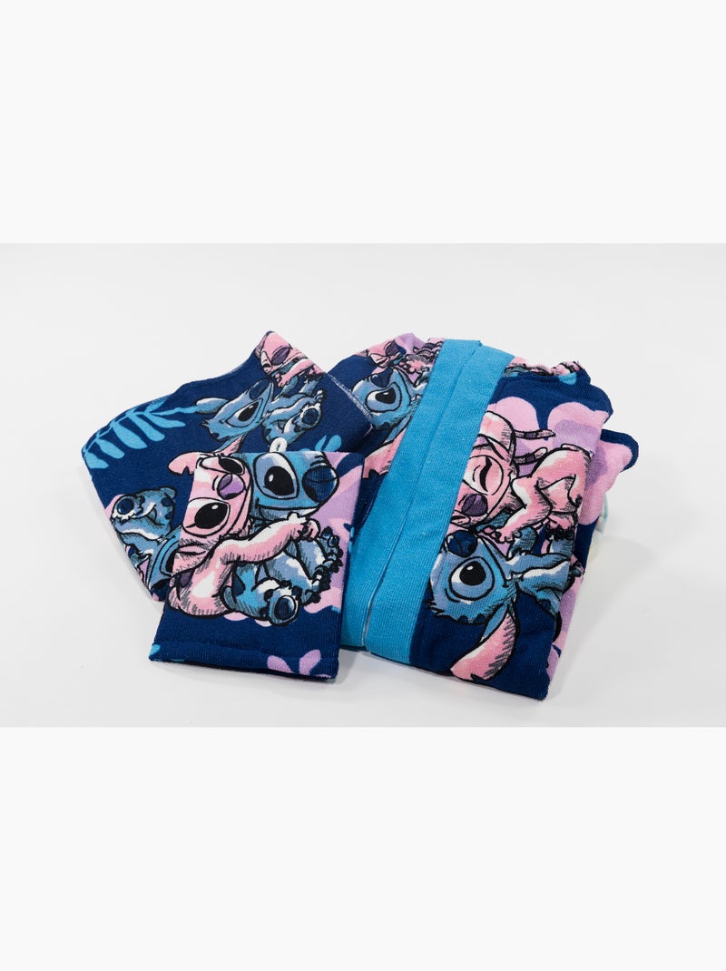 Set Accappatoio + Asciugamano + Guanto Bambino Stitch & Angel Disney Nero Blu - Kiabi