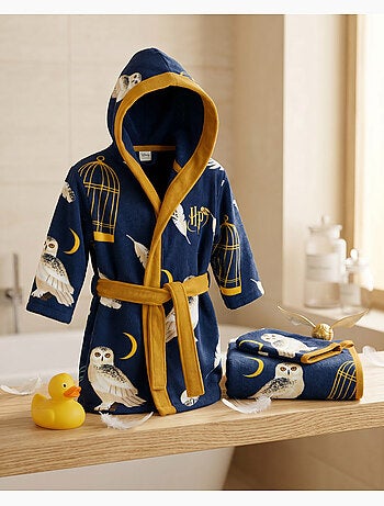 Set Accappatoio Cappuccio + Asciugamano 50x100cm + Guanto Harry Potter Hedwig – 100% Poliestere