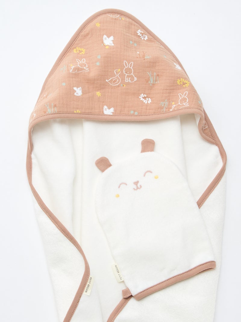 Set accappatoio + guanto 'Petit Béguin' Bianco - Kiabi