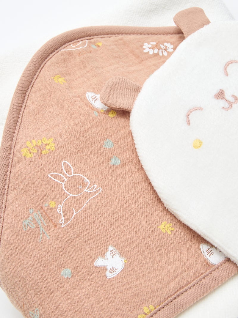 Set accappatoio + guanto 'Petit Béguin' Bianco - Kiabi