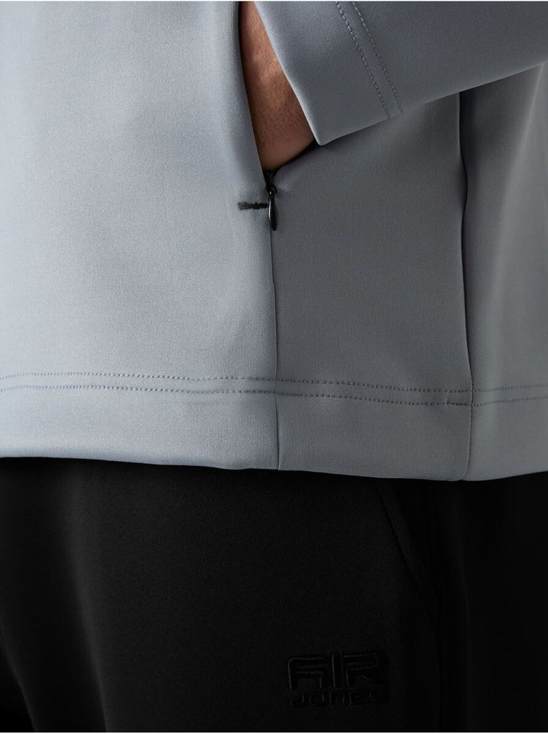 Set active da uomo in scuba di poliestere con collo con zip tommy Grigio chiaro - Kiabi