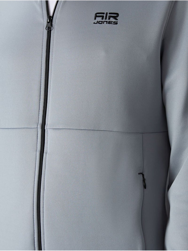 Set active da uomo in scuba di poliestere con collo con zip tommy Grigio chiaro - Kiabi