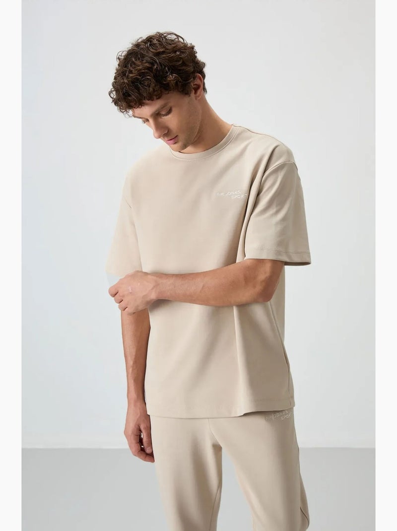 Set active in cotone-poliestere oversize da uomo tommy Beige argilla - Kiabi