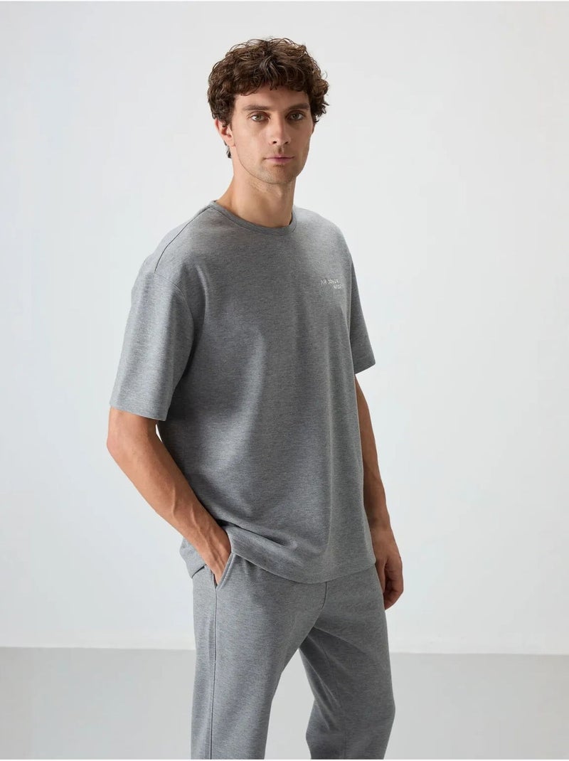 Set active in cotone-poliestere oversize da uomo tommy Grigio - Kiabi