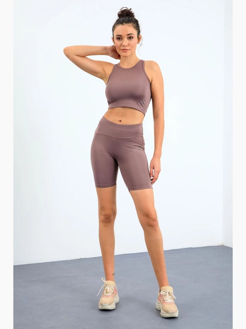 Set active senza maniche con girocollo e shorts da ciclismo tommy Malva - Kiabi