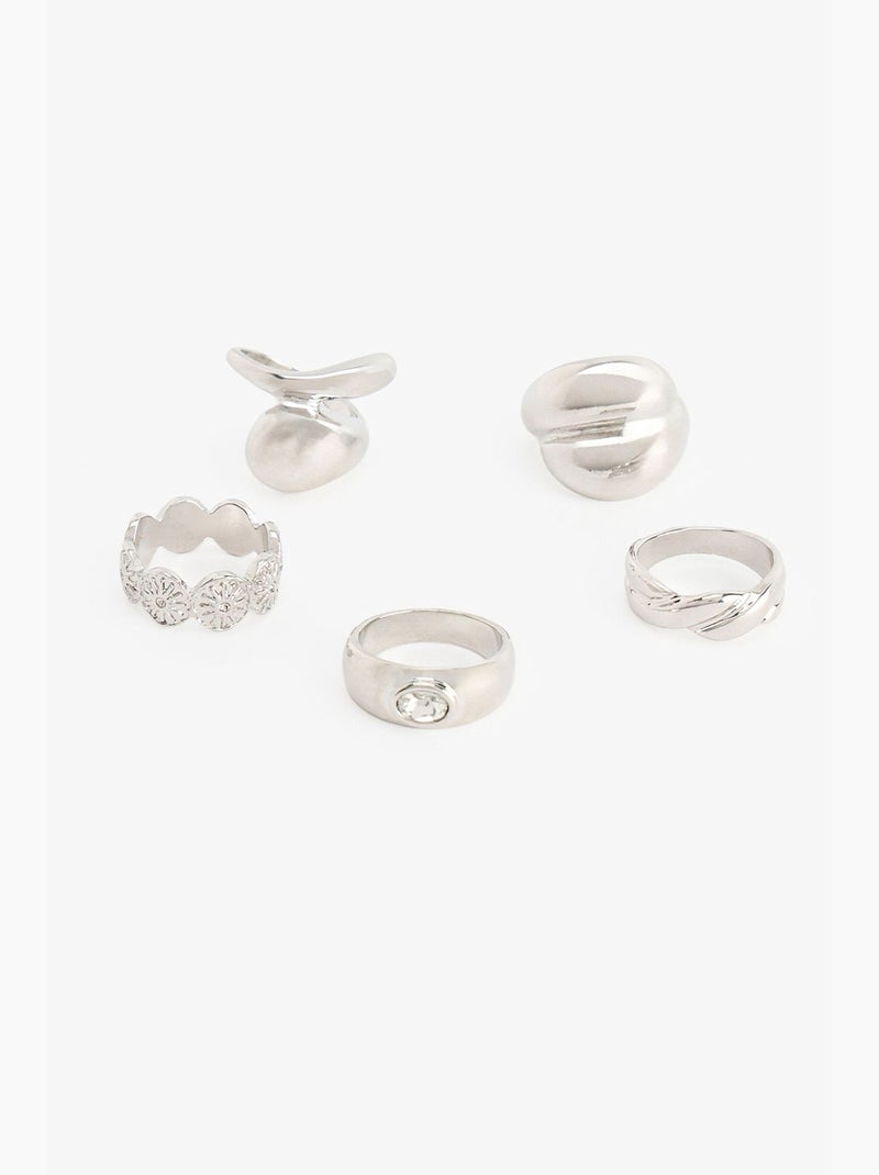 Set anelli leila penti Argento - Kiabi