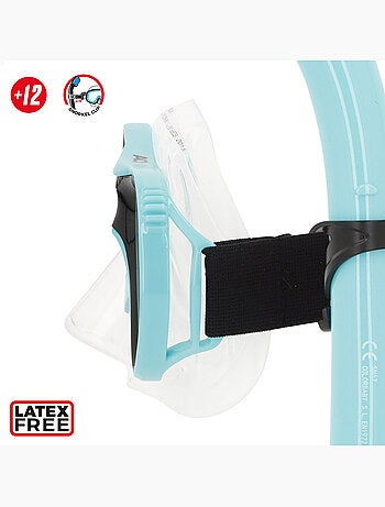 Set aqua sport con maschera di cristallo e tubo in silicone +12 anni
