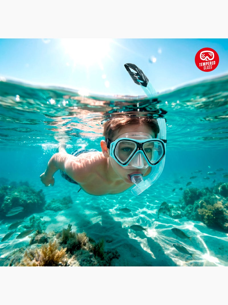 Set aqua sport con maschera di cristallo e tubo in silicone +12 anni N/D - Kiabi