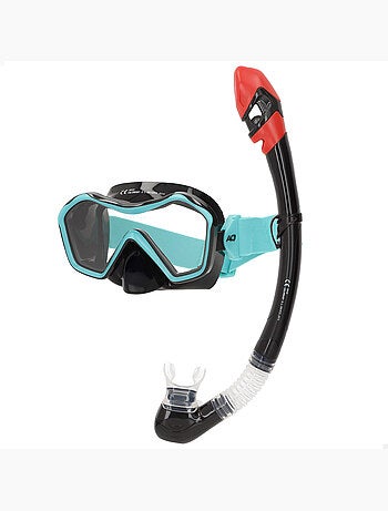 Set aqua sport con maschera di cristallo e tubo in silicone +12 anni