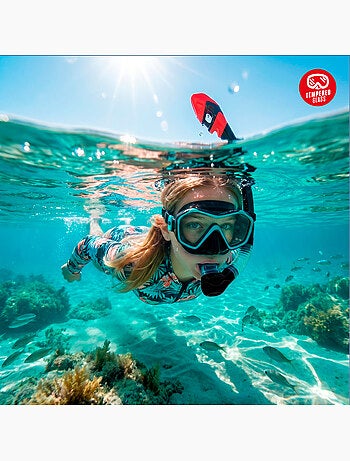 Set aqua sport con maschera di cristallo e tubo in silicone +12 anni